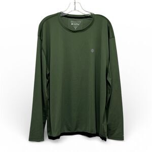 Coolibar Men's Long Sleeve Green Crewneck UPF 50+Sun Protection Athletic Top XL